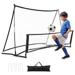 Goplus Soccer Trainer 80”x40”, 2-in-1 Soccer Rebounder Net with Carrying Bag, Portable Dual-side Football Practice Net for Soccer Passing Skill, Team Solo Training, Volley, Passing