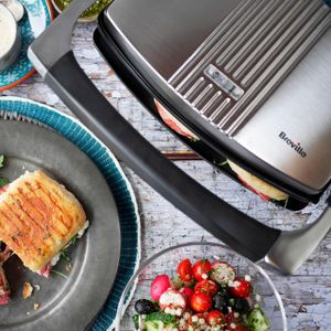 Breville 3-Slice Sandwich Press – Silver Non-Stick Grill
