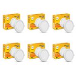 Wipro Garnet 15W Round LED Alpha Panel | Cool Day White (6500K) | Recessed Down Light for False Ceiling | Cutout - 153mm | Pack of 6