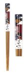 RIANZ 1 Pair Cute Lucky Cat Cartoon Print Natural Round Bamboo Reusable Japanese Sushi Chopsticks (Style - 2)