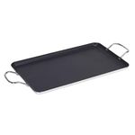 Imusa USA Nonstick Stovetop Double Burner Griddle with Metal Handles, 17-Inch, Black