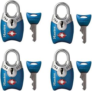 Master Lock Travel TSA Key Padlock 4 Pack, 25 mm Size, Colors May Vary