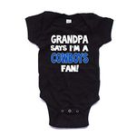 NanyCrafts' Grandpa Says I'm a Cowboys Fan Baby Bodysuit, Baby Cowboys Fan, Black, Newborn