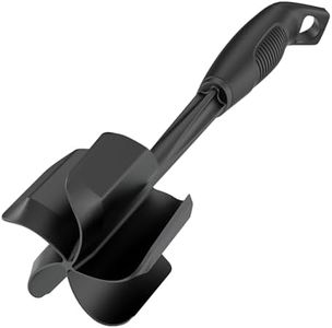 Ourokhome Upgrade Meat Chopper and Potato Masher, Heat Resistant Ground Meat Smasher for Hamburger, 5 Curved Blades Ground Beef Smasher, Nylon Non Stick Mixer, Stirrer and Kitchen Gadgets, Black