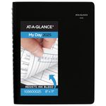 AT-A-GLANCE 2025 Appointment Book Planner, Daily, Four Person Group Planner, 8" x 11", Large, Quarter-Hourly, DayMinder, Black (G5600025)