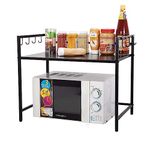 A to Z Hub || Metal Microwave Stand || Microwave & OTG Stand for Kitchen Counter|| Platform for Extra Storage with Hooks|| Kitchen Oven Rack (One Step Oven Stand)