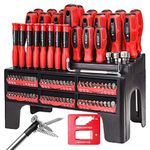 ALWORKKIT Screwdriver Set 101-Piece, Magnetic Tip/Bit, Plastic Rack. Practical Tools Gifts