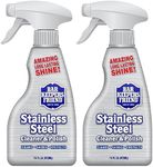 Bar Keepers Friend Stainless Steel Cleaner and Polish Spray (2 x 16 oz) Removes Oily Fingerprints, Hard Water Stains, Grime & Food Debris without Scratching or Dulling Appliances & Surfaces