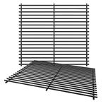 Uniflasy Porcelain Steel Cooking grates for Nexgrill 810-0029 Barrel Charcoal Grill with Smoker,Grill Grid Replacement Parts 15.15''x27.1'',2 Pack