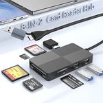 SD Card Reader USB Hub 3.0,8 in 2 Multi Memory Card Reader for SD TF CF XD MS Micro SD Card USB C Card Reader 8 Port for SDXC SDHC CFI Micro SDXC/SDHC MS MMC UHS-I,for Windows/Mac/Linux/Android