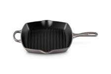 LE CREUSET Signature Enamelled Cast Iron Grillit Frying Pan with Helper Handle and Two Pouring Lips, for All Hob Types and Ovens, 26 cm, Flint, 20183264440422