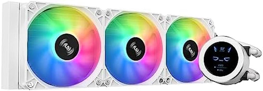 SAMA SM360 White Adjustable Liquid Cooler LCD Display Screen with 3x120mm Addressable ARGB PWM Silent Fan 360mm AIO Radiator