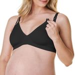 BRAVADO! DESIGNS Nursing Bra for Breastfeeding Comfort Wireless Bra V-Neck Maternity Bra, Black, Medium
