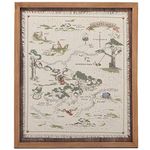 Open Road Brands Disney Winnie The Pooh Hundred Acre Wood Map Framed Wood Wall Decor - Vintage Winnie The Pooh Wall Art for Home Decorating