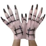 Halloween Gloves Monster Latex Gloves Full Finger Wolf Gloves Horror Costume Accessories Cosplay Party Gloves Women Men Decorative Werewolf Fancy Dress Accessories for Halloween Carnival Fancy Dress,