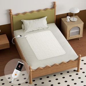 Gotcozy Heated Mattress Pad Mini Twin Size 31"x55" - Electric Mattress Pad with 6 Heat Setting & 10 Hour Auto Off Machine Washable(White)