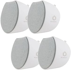 OC Acoustic Newport Plug-in Outlet Speaker with Bluetooth 5.1 and Built-in USB Type-A Charging Port - Set of 4 (Light Gray/White)