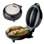 Schallen Black 750W Electric Deep Fill Omelette Maker Egg Cooking Machine Non-Stick Dual Plate with Easy Clean Marble Coating and Adjustable Temperature Control | Deep Fill - Single