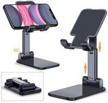 REBONICX K-9 Cell Phone Stand, Angle Height Adjustable for Desk, Foldable Cell Phone Holder, Cradle, Dock, Tablet Stand, Case Friendly Compatible with Phone/iPad/Kindle/Tablet