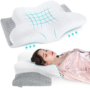 Misiki Cervical Memory Foam Pillow, Orthopedic Pillow Contour Pillow for Neck Pain, Cervical Ergonomic Pillow for Side Sleepers, Back and Stomach Sleep