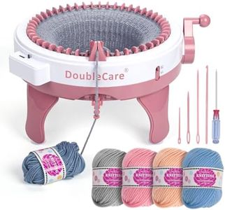 Knitting Machine 48 Needles,Smart Loom Knitting Machine with Row Counter,Knitting Board Rotating Double Knit Loom Machine for Adults/Kids Gift,DIY Knit Scarf Hat Sock(with Wool)