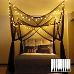 Black Canopy Bed Curtains with Ligh