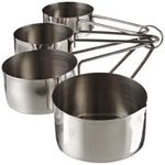 INKULTURE Stainless_Steel Measuring Cups & Spoon Combo for Dry or Liquid/Kitchen Gadgets for Cooking & Baking Cakes/Measuring Cup Set Combo with Handles (Set of 4 Cups)