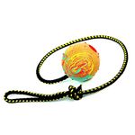 Dingo Fetch Ball Made of Hard Rubber with a String, Medium, for Aport Game Dog Training 17297