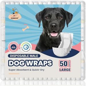 OOMICAT Dog Diapers Male Large 50 Ct, Super Absorbent Male Dog Wraps with Wetness Indicator, Soft Pearl Weave Non-Woven Fabric, Fit for Golden Retriever, Labrador, Husky