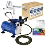 Master Airbrush Brand High Performance Multi-purpose Gravity Feed Dual-action Airbrush Kit with 6 Foot Hose and a Powerful 1/5hp Single Piston Quiet Air Compressor-The Complete Set Now Includes a (FREE) How to Airbrush Training Book to Get You Started