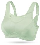 WingsLove Women’s High Impact Comfort Full Support Non Padded Sport Bra（Green,42DDD