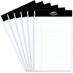 Alitte Legal Notepads 5x8, Pack of 6 - Perforated Narrow Ruled Writing Pad - Premium Thick Paper, No Ink Bleeding - Blank Legal Pads For Home, Office, School, Business - 50 Sheets Per Notebook