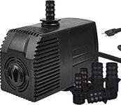 Simple Deluxe 400 GPH UL Listed Submersible Pump with 15' Cord, Water Pump for Fish Tank, Hydroponics, Aquaponics, Fountains, Ponds, Statuary, Aquariums & More