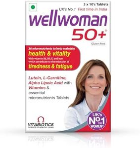 Wellwoman 50+ multivitamins for women over age 50 years with Vitamins, Iron, calcium, amino acids to support menopausal symptoms, maintain energy, Vision & Heart health| Vegetarian 30 Tablets