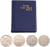 Coin Album Books, 10 Page 120 Pockets World Coin Stock Album Book Case Coin Holders Collection Storage Coin Collecting Holders Penny Pockets(Blue)