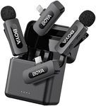 BOYA BY-V30 Combo Mini Wireless Lavalier Microphone for iPhone/Android/Camera/PC/Laptop with Lightning/USB-C/Plug, Noise Cancellation, 36H Battery for Video Recording, Streaming