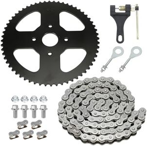 YOXUFA 420 Sprocket 60T + 420 Chain 90 Link and 42 Link Kits for Coleman CT200U BT200X CT200U-EX Baja Warrior Massimo TrailMaster MB165 MB200 Predator 212cc 196cc 200cc 6.5hp Mini Bike Powersport Part