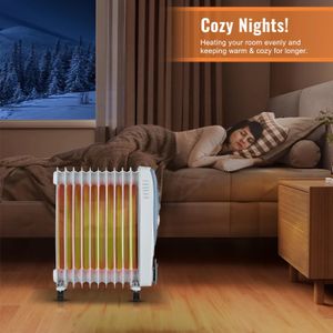 PureMate 2500W Oil Filled Radiator Heater – Portable Electric