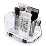 abhiswa 6-Slot Acrylic Rectangular Home Desk Tv Air-Conditioner Remote Control Storage Holder Organizer Stand (Clear, Standard), Cosmetics, Transparent