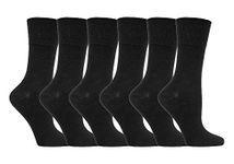 Gentle Grip - 6 pairs diabetic socks woman without elastic band printed 37-42 eur, Black, 37-42