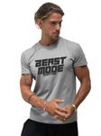 LEOTUDE Men's Regular Fit Half Sleeve Dri-Fit Round Neck Tshirt (39_Mix||All_P_Grey_2XL)