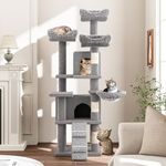 Cat Tree, Tall Cat Tower Condo for Indoor Large Cats, Cat House Furniture with Padded Plush Perch Sisal Scratching Posts (Grey, 63 * 19.7 * 18.0 inch)