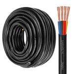 14AWG 4-Conductor Control Cable for Mini Split Air Conditioner - Heavy Duty Bare Copper Wire with PVC Jacket, 300V Rated, 14 Gauge for HVAC Systems 50FT