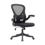 Techni Mobili Mesh Task Chair with Flip-Up Arms, Black