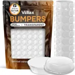 Vellax Cabinet Door Bumpers 256 Pcs - 1/2” Diameter Clear Self Adhesive Pads, Cabinet Stoppers, Rubber Bumpers for Drawers, Cupboards, Cutting Boards, Glass Tops, Picture Frames, Kitchen Furniture