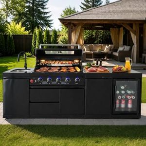 102" Outdoor Kitchen Island,85,000 BTU Stainless Steel Propane Grill.