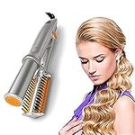 Professional Hair Straightening Iron Curling Iron Straightener&Curler Styler, 2 In 1 Hot Iron Comb for Hair Curling and Straighting, Hair Brush Straightener for Thick Hair, Brush Straightener