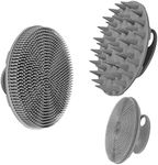 INNERNEED Food-grade Soft Silicone Body Scrubber Shower Brush, with Handheld Facial Cleansing Skin Brush, with Scalp Massager Shampoo Brush (Gray)