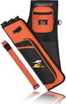 SUNYA Archery Hip Quiver for Arrows. Includes 3 Tubes Arrow Holder, Accessories Pockets and Waist Belt. Fit for Compound and Recurve Bow Practice. (Left Hand-Orange)