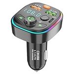 Bluetooth 5.3 FM Transmitter for Car, Fast Car Charger with Dual USB QC3.1A and PD 20W Charging, Universal Car Charger Wireless Radio Receiver, Hands-Free Calling, Music Player MP3, Car Adapter